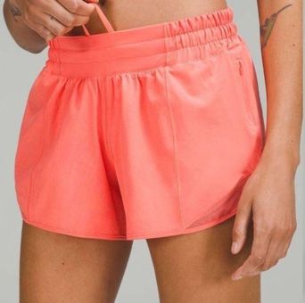 Lululemon Hotty Hot Low-Rise Lined Short 4 Raspberry Cream Sz