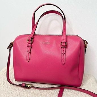 Coach Peyton Bennet Mini Satchel Pomegranate Barbie Pink Leather