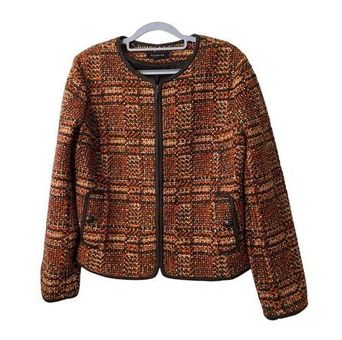 Talbots Blazer Women Lined Full Zip Wool Blend Autumn Colors