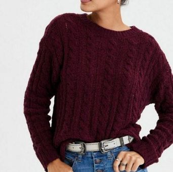 American eagle burgundy on sale sweater