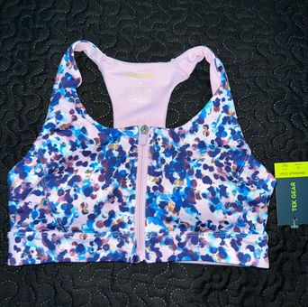 Tek Gear sports bra Racerback front zip athletic activewear