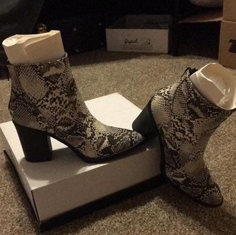 qupid snakeskin booties