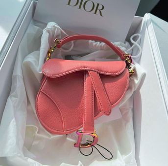 Christian Dior Red Goatskin Leather Mini Dior Saddle Belt Pouch