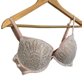 Victoria's Secret Bra Size 34C 34 C Underwired Slightly Padded Mesh Overlay