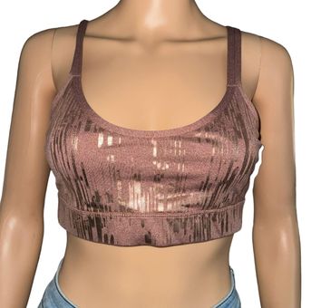 Pink Metallic Shine Sports Bra