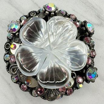 Flower Rhinestone Belt Buckles