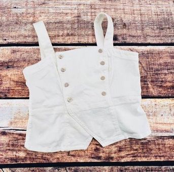 White House  Black Market Denim Tank Top 14 Petite White Button