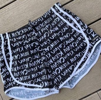 Calvin Klein Athletic Running Shorts Black White Logo Graphic Womens Small  New - $25 New With Tags - From Debbie