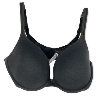 Cacique 40DD Bra Black Plunge Cotton Knit Stretch Plus Size Lane Bryant 98  - $23 - From Bailey