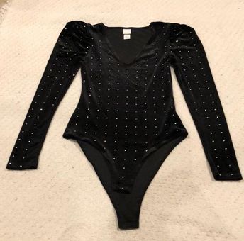 Velour Bodysuit with Studs