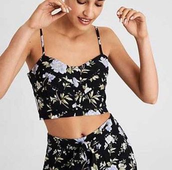 Bonus hybride registreren American Eagle Outfitters Floral Crop Tank Top Blue Size XS - $15 (50% Off  Retail) - From Abigail