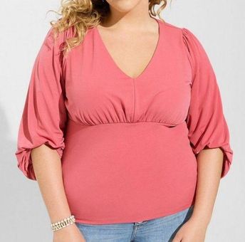 Torrid NEW NWT 2 Plus Size Studio Knit V-Neck Quarter Sleeve