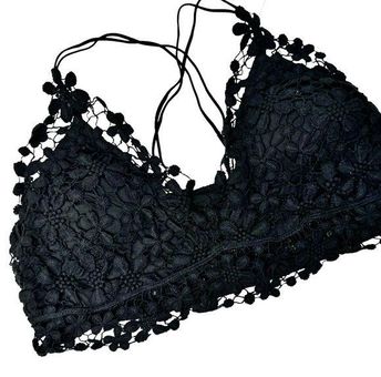 Padded Lace Bralette Black