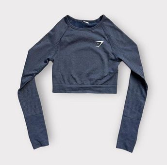 Gymshark Vital Seamless 2.0 Crop Top XS Evening Blue Marl Long Sleeve Shirt  - $33 - From Lalita