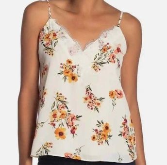 Socialite Nordstrom Cream Floral Lace Cami Tank Top Women's Size Small -  $14 - From Trina's