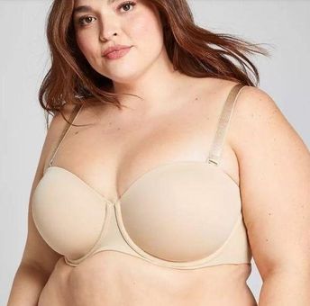 Cacique Lightly Line Multi Way Strapless Bra Womens 36F Beige