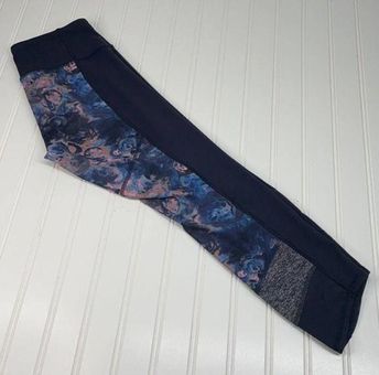 Lululemon Athletica Black & Blue Floral Mesh Mid-calf Cropped Leggings Size  4 - $21 - From Iryna