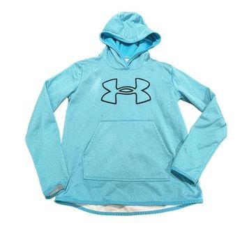 Under Armour Women's Fleece Big Logo Hoodie Blue Loose Fit Coldgear size XS  - $19 - From Katie