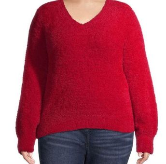 No Boundaries double V neck fuzzy sweater Size XL - $22 - From