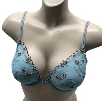 Victoria's Secret Angel Blue Lace Underwire Bra Size 36C