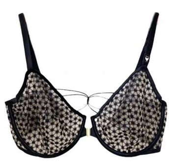 Victoria's Secret Unlined PLUNGE Luxe Black STARBURST Bra $69