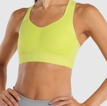 Gymshark {} Cut Out Back High Support Sports Bra Green Size M