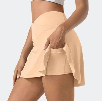 Halara NWT Cloudful™ Crossover Lined Pocket Tennis Skirt Cream