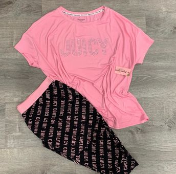 Juicy Couture 2-piece Logo Top & Pants Pajama Set in Pink