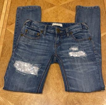 Patch Torn Jeans with Lace