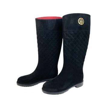 tommy hilfiger babette quilted rain boots