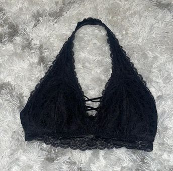 Hollister gilly hicks lace bralette black halter neck with criss cross  detail - $12 - From Bri