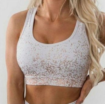 Buff Bunny  White Champagne Rose Gold Speckled Sports Bra Size Small - $16  - From Caitlin