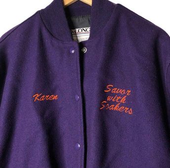 Oversized baseball jacket - Purple - Ladies