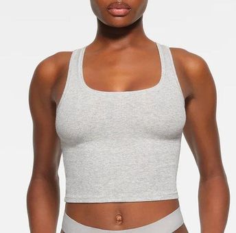 SKIMS Cotton Rib Light Heather Gray Tank Top Size M Size M - $27