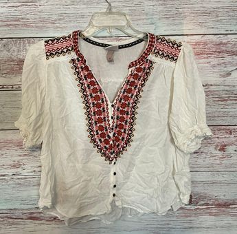 Knox Rose, Tops, Knox Rose Embroidered Boho Blouse Size Xxl