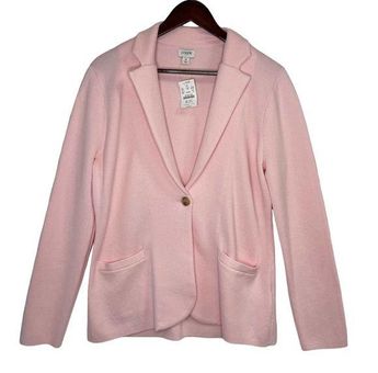 J.Crew Women's Blazer Medium Pink Knit One Button Long Line