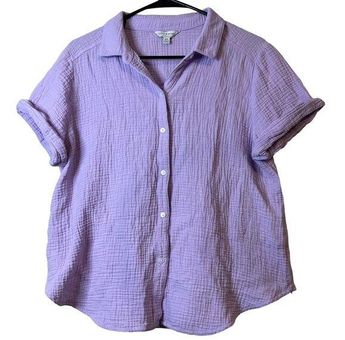 Lucky Brand 100% cotton purple button up shirt Size M - $19 - From