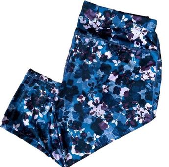 Avia Like New Blue/Purple Floral Capri Active Leggings size XL