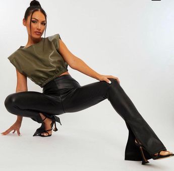 Rebellious Fashion Leather Split Leg 