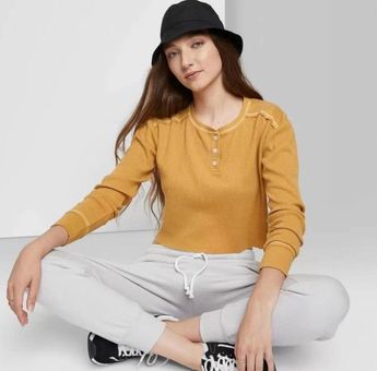 Wild Fable NWT Womens Thermal Waffle Knit Crop Top - Sz XXL - $12 (72% Off  Retail) New With Tags - From Amber