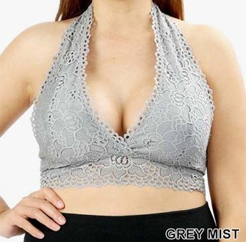 Zenana Outfitters NEW! Lace Halter Bra Bralette Plus 2X Gray Mist - $16 -  From Jennifer
