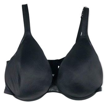 Cacique 44G Bra Black Satin Full Coverage Stretch Plus Size Lane Bryant 101  - $23 - From Bailey