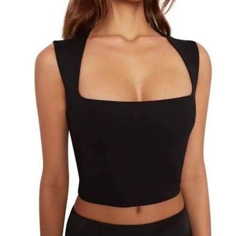 Free People Black Tank Top - Scoop Neck Tank Top - Cropped Tank