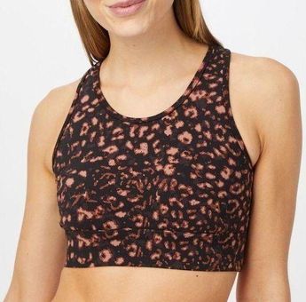 Varley Berkeley sports racerback perforated bra with animal print size L  Size L - $51 New With Tags - From maria