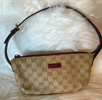 Vintage Gucci Monogram Pochette Bag (Brown)