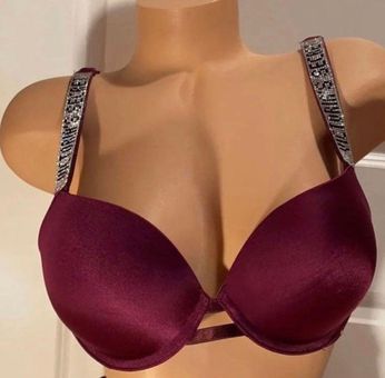 Victoria's Secret VS Push up Rhinestone bra 36C /38c New Purple