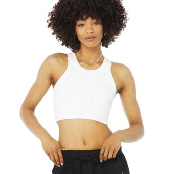 Alo Yoga Seamless Delight High Neck Bra White Size M - $64 - From Olivia