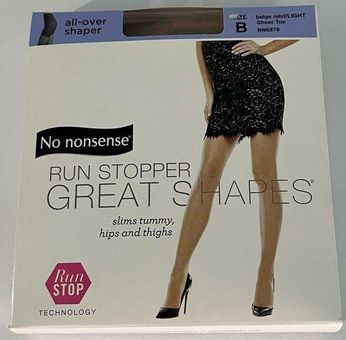 Vtg No Nonsense Great Shape Beige Mist Shaping Pantyhose Sheer Toe