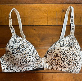 Victoria's Secret T-shirt Lightly Lined Wireless Leopard Print Bra Size 34B  Multi - $14 - From Hailey