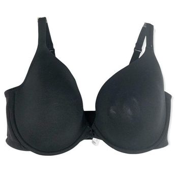 Cacique 46DD Bra Black Plunge Underwire Support Plus Size Lane